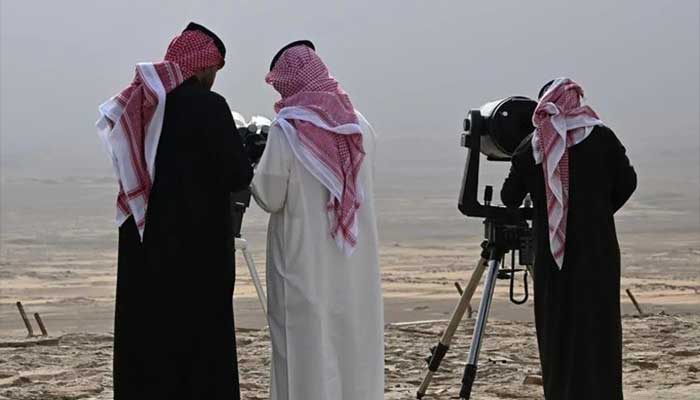 Saudi observers search for Ramadan crescent at Tabuk Observatory on February 17, 2026. — X/@@theholymosques