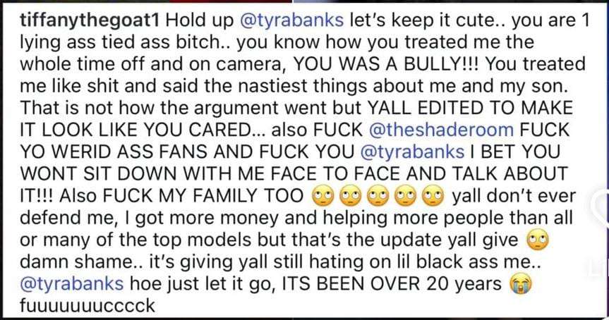 Tiffany Richardson calls out Tyra Banks for defending viral ANTM meltdown