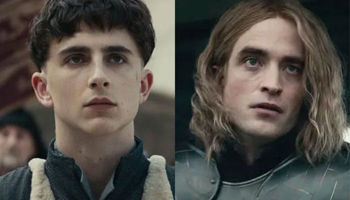 Timothée Chalamet and Robert Pattinson in ‘The King’; Source: Gold Derby