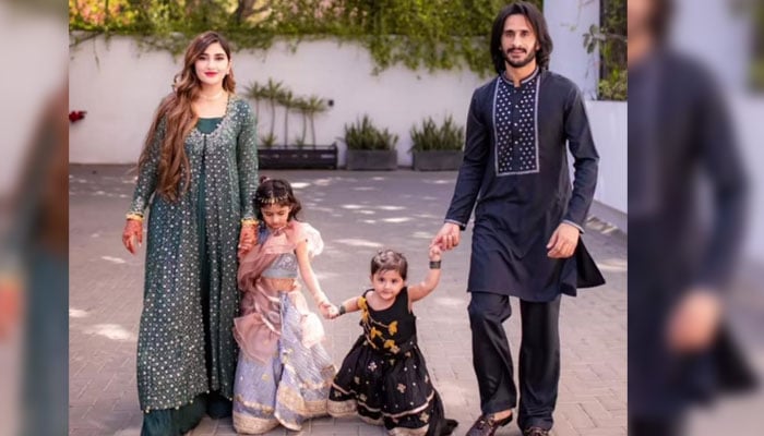 Hassan Ali with wife and daughters. — Instagram/@ha55an_ali