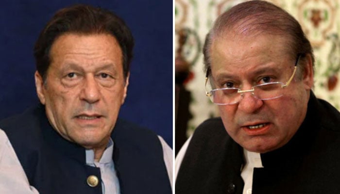 A collage showing PTI founder Imran Khan (left) and PML-N President Nawaz Sharif. — AFP/Reuters/File