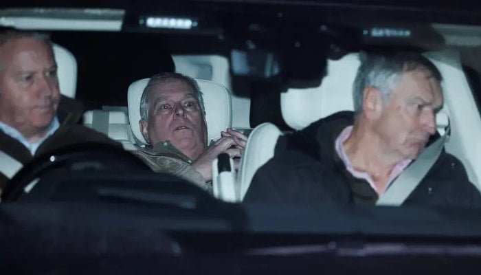 Andrew returns home after hours long investigation at police station