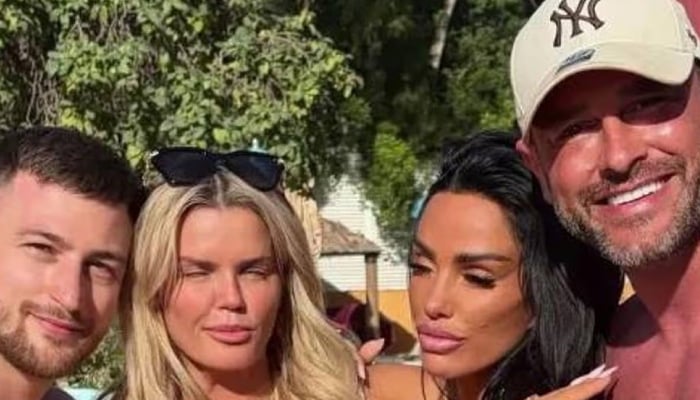 Kerry and her toyboy beau jetted off to the UAE where they met Katie and her new husband Lee Andrews