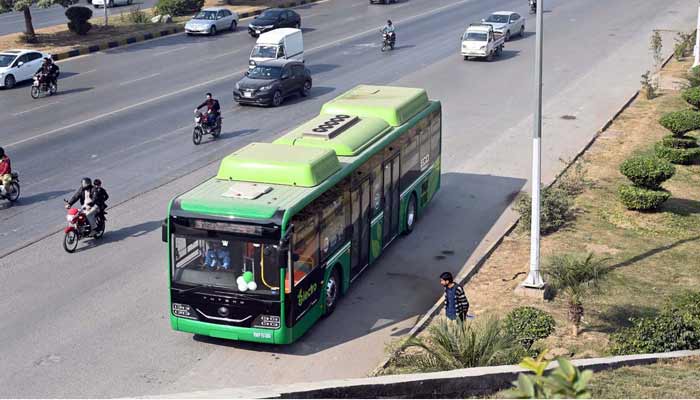 First electric bus service launched by Chief Minister Maryam Nawaz for residents of the twin cities. — APP/File