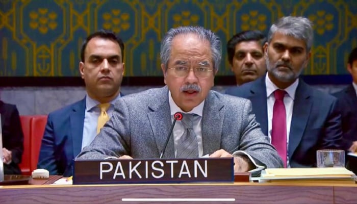 Ambassador Asim Iftikhar Ahmad, Pakistan’s permanent representative to the UN. — X/@PakistanUN_NY/File