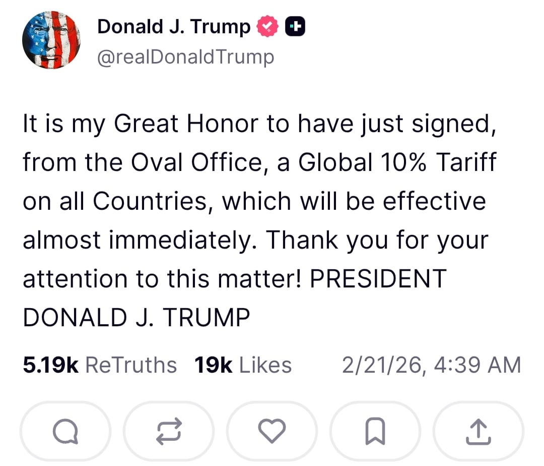 Furious Trump imposes new 10% tariff after Supreme Court upends his global levies