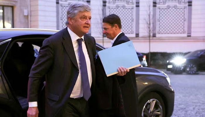 France’s Junior Minister for Foreign Trade and Attractiveness Nicolas Forissier arrives to take part in a breakfast with ministers at the French Interior ministry Hotel de Beauvau in Paris, France, January 5, 2026. — Reuters