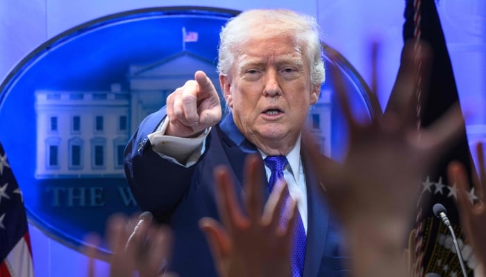 US President Donald Trump speaks during a press conference in the Brady Press Briefing Room of the White House in Washington, DC, on February 20, 2026. — AFP