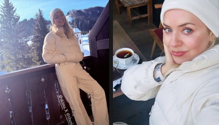 The post comes after Holly shared gorgeous snaps from the snowy mountains