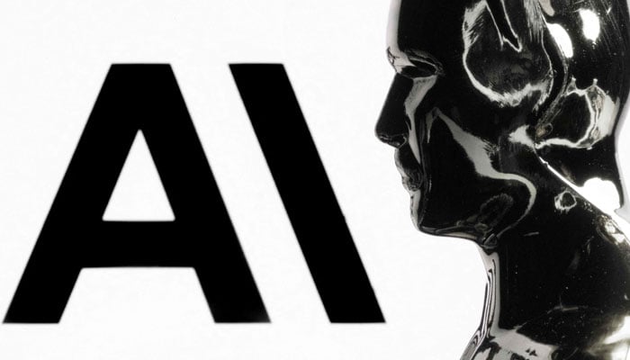 This photograph shows a figurine in front of the logo of the US artificial intelligence safety and research company Anthropic during a photo session in Paris on February 13, 2026. — AFP