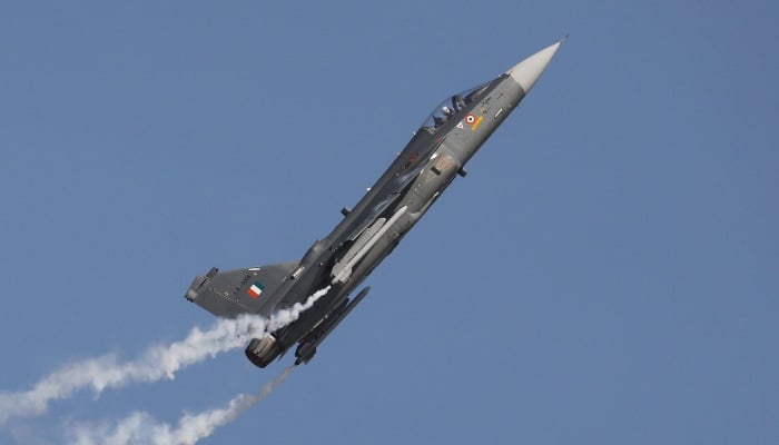 An Indian Air Force (IAF) light combat aircraft Tejas performs during the Indian Air Force Day celebrations at the Hindon Air Force Station on the outskirts of New Delhi, India, October 8, 2019. — Reuters