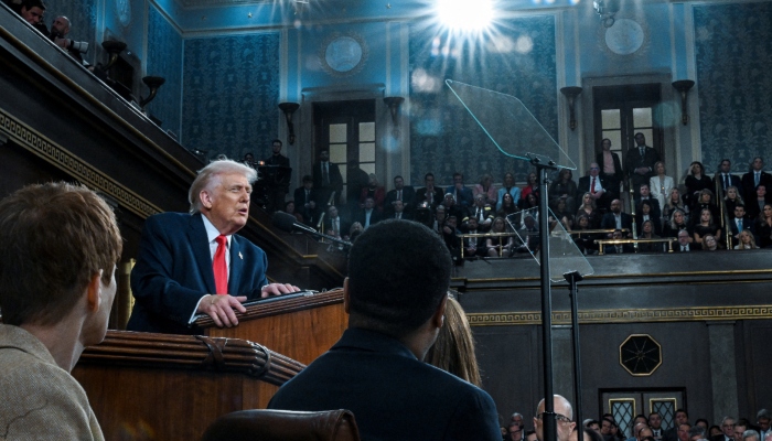 US President Donald J. Trump delivers the first State of the Union address of his second term to a joint session of Congress in the House Chamber of the United States Capitol in Washington, DC, on Tuesday, February 24, 2026. — Reuters