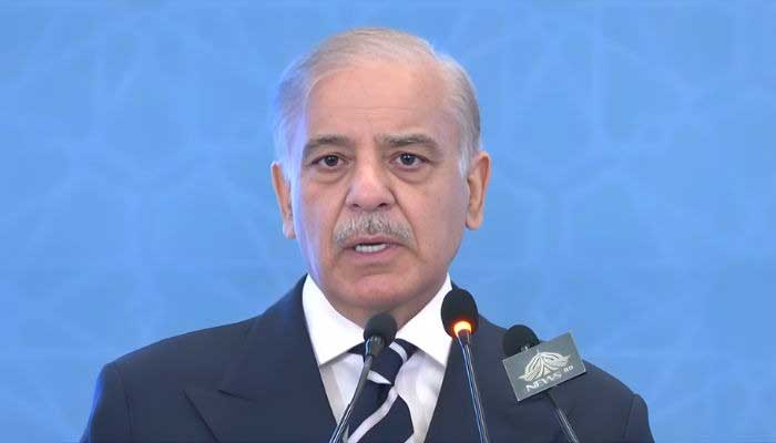 Prime Minister Shehbaz Sharif addresses inaugural session of Pakistan Governance Forum 2026 in Islamabad on February 25, 2026. — Screengrab via Geo News