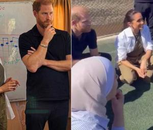 Prince Harry, Meghan wipe away tears of children in Middle East country