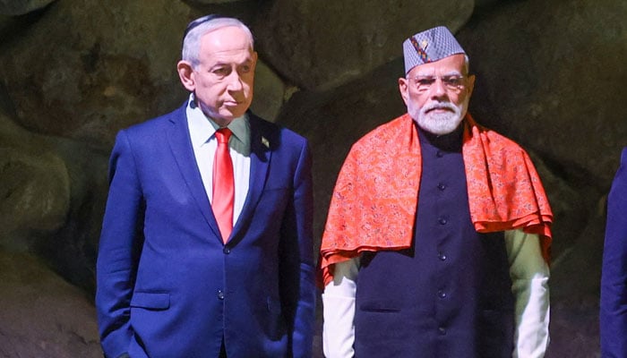 India’s Prime Minister Narendra Modi visits Yad Vashem, alongside Israeli Prime Minister Benjamin Netanyahu in Jerusalem, February 26, 2026. — Reuters