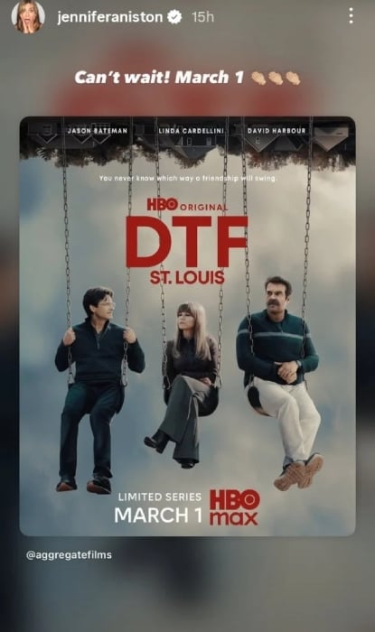 Jennifer Aniston reacts to Jason Batemans new dark comedy: Cant wait