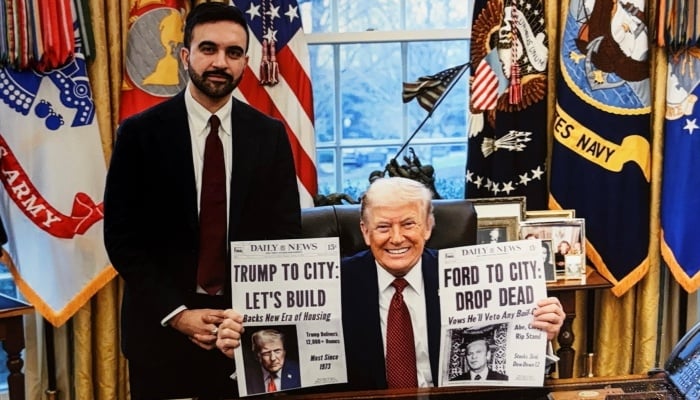 US President Donald Trump and New York City Mayor Zohran Mamdani meet in the Oval Office at the White House in Washington, DC, US, February 26, 2026. — X/@NYCMayor