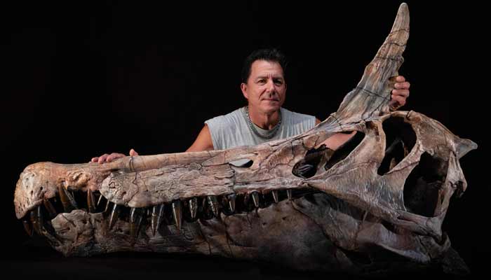 US paleontologist Paul Sereno poses at the Fossil Lab of the University of Chicago. — AFP