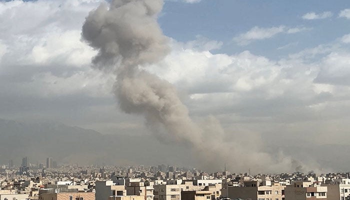 Smoke rises following an explosion, after Israels Defence Minister Israel Katz said Israel had launched a pre-emptive attack against Iran, in Tehran on February 28, 2026. — Reuters