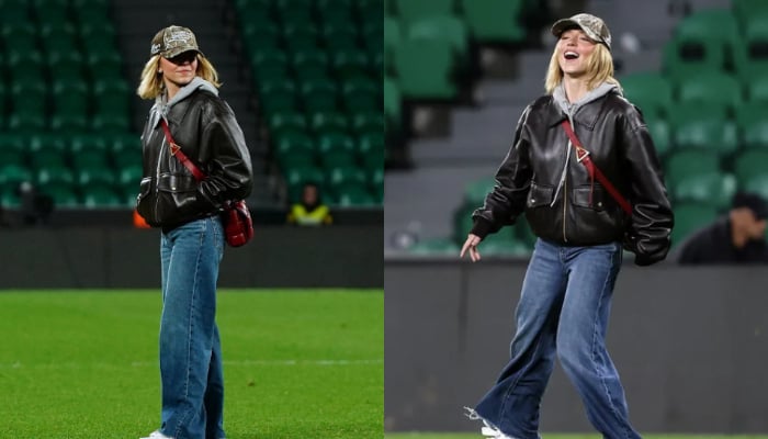 Sydney Sweeney brings Hollywood energy to a football stadium in Lisbon