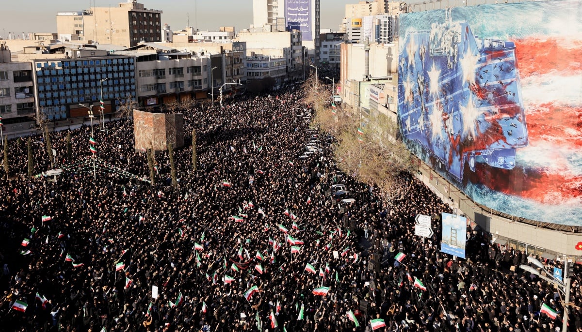 People gather to mourn after Irans Supreme Leader Ayatollah Ali Khamenei was killed in Israeli and US strikes on Saturday, in Tehran, Iran, March 1, 2026. — Reuters