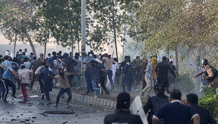 People protest outside the US Consulate General, following news of US and Israeli strikes on Iran that killed Irans Supreme Leader Ayatollah Ali Khamenei, in Karachi, March 1, 2026. — Reuters