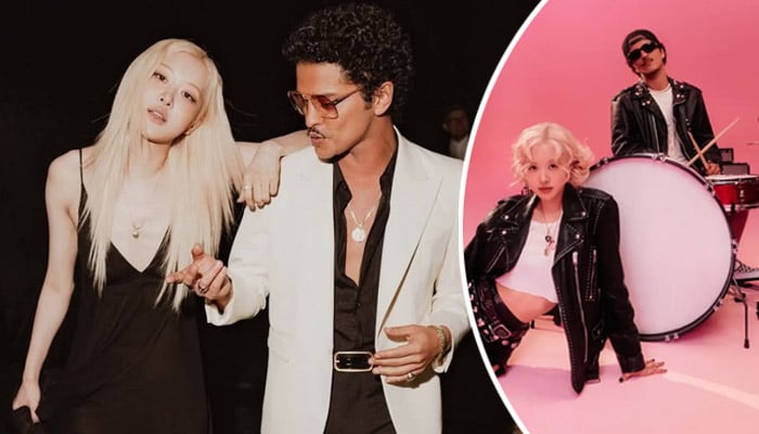 Bruno Mars reacts as Rosé wins BRIT Award for  global hit APT.