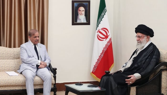 Prime Minister Shehbaz Sharif meets Iran’s Supreme Leader Ayatollah Ali Khamenei in Tehran, Iran. — X/PMLN Lahore