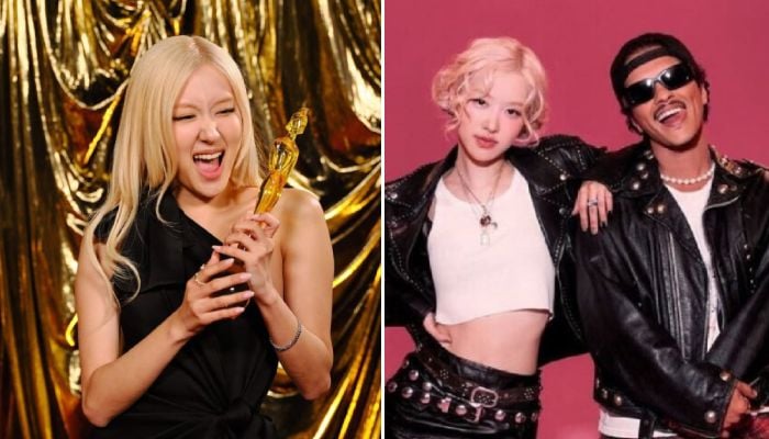 Rosé accepts the International Song of the Year Award at the 46th annual Brit Awards