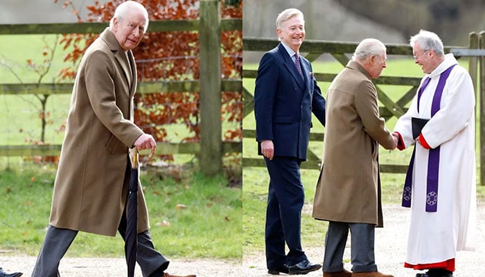 King Charles arrives at St Mary Magdalene with Sir Clive by his side