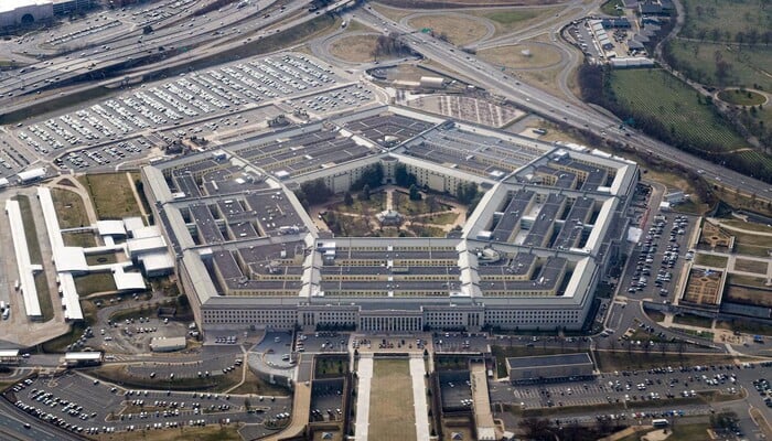 The Pentagon is seen from the air in Washington, U.S., March 3, 2022, more than a week after Russia invaded Ukraine. — Reuters