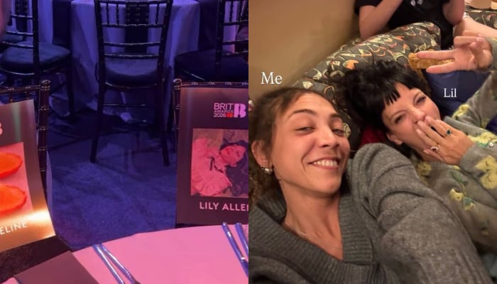 Lily Allen watched the Brits awards at her house with pal Miquita Oliver