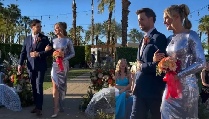 JoJo Siwa was dressed to the nines in the backless, silver, sleeved sequin gown