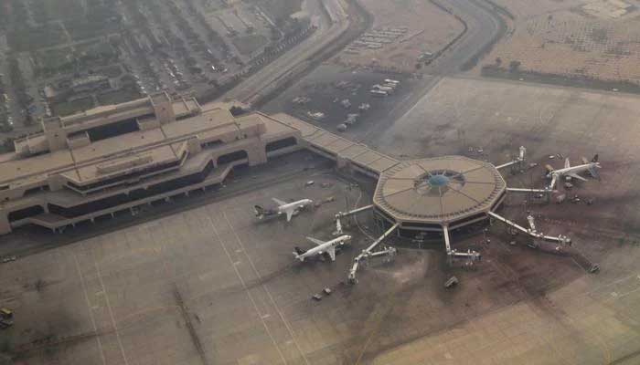 An aerial view of the aeroplane hub at the airport in Karachi, Pakistan February 3, 2017. — Reuters
