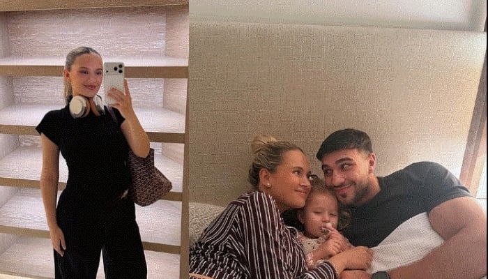 Molly also shared a family moment, cuddling up with Bambi and Tommy in bed