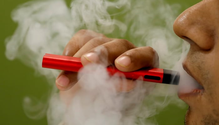 A man uses a vape device in this illustration picture, September 19, 2019. — Reuters