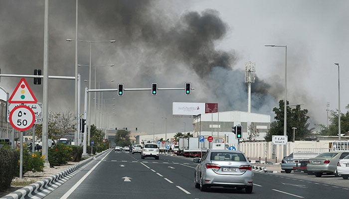 Smoke rises after reported Iranian missile attacks, following United States and Israel strikes on Iran, as seen from Doha, Qatar on March 1, 2026. — Reuters