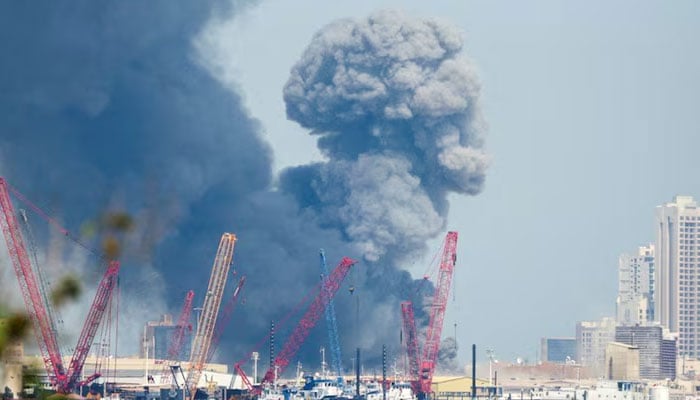 Smoke rises in the sky after blasts were heard in Manama, Bahrain on February 28, 2026. — Reuters