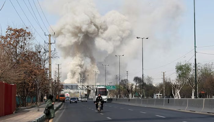 Smoke rises following an explosion, amid the U.S.-Israeli conflict with Iran, in Tehran, Iran, March 5, 2026. — Reuters