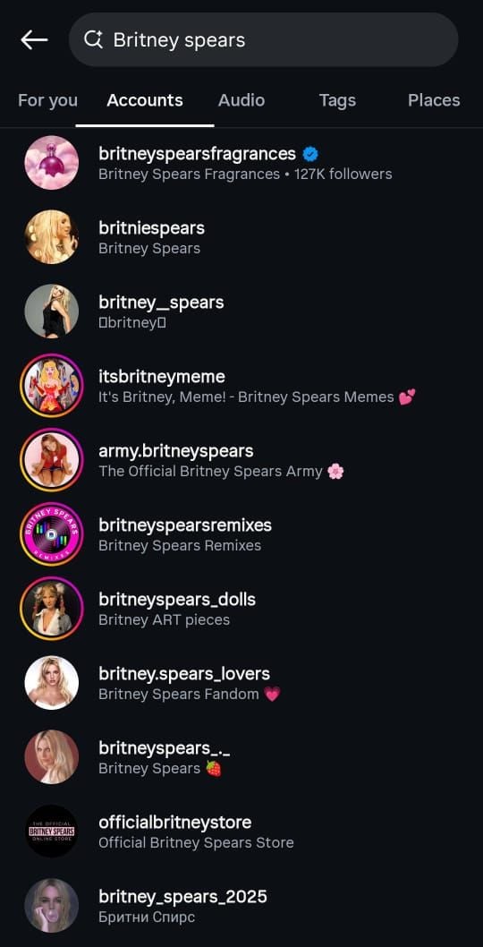 Britney Spears social media account disappears