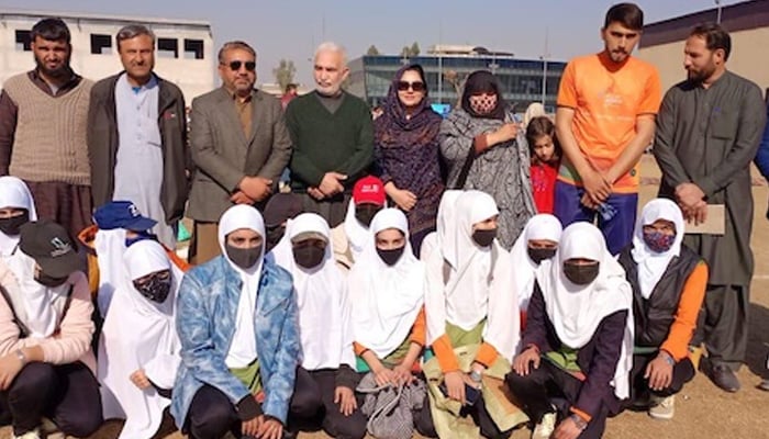 The photo shows an all-girls cricket team from Dir that made it to the finals of the inter-regional games, all without coaching, in 2023. — IPS