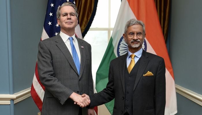 Indias External Affairs Minister S Jaishankar with US Treasury Secretary Scott Bessent in Washington, DC, US, February 4, 2026. — X/@DrSJaishankar
