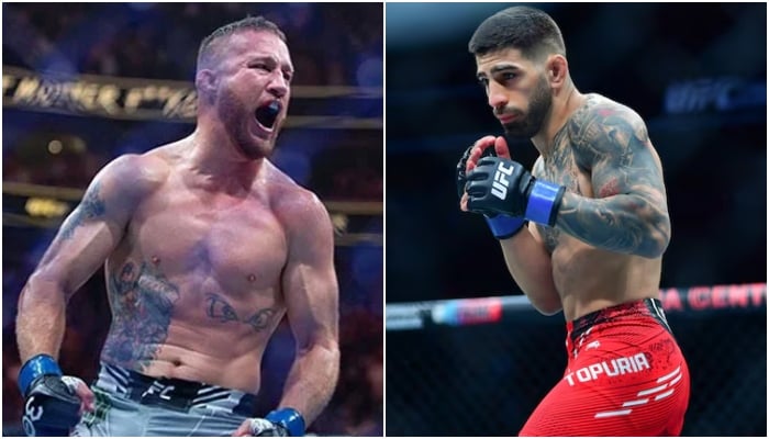 A collage showing UFC fighters Justin Gaethje (left) and  Ilia Topuria. — AFP/Reuters/File