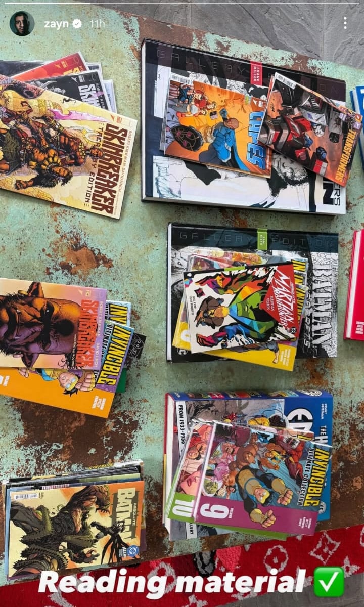 Zayn Malik gives peek at his comic-filled ‘reading material stash