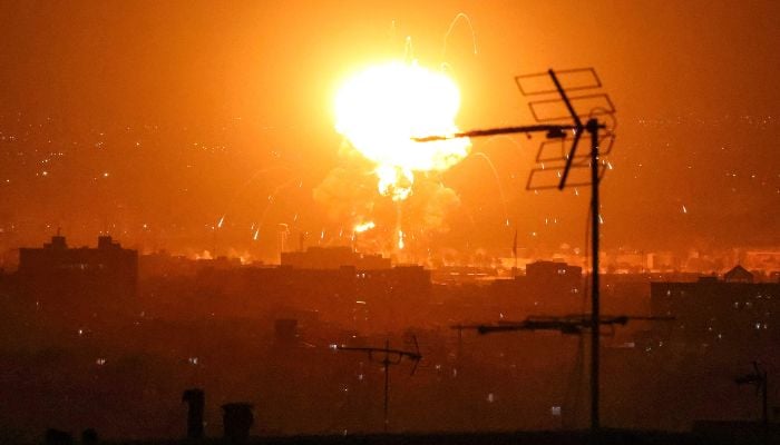 Explosions erupt following strikes in Tehran on March 7, 2026. — AFP