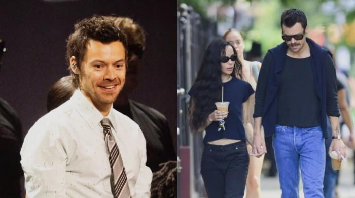 Harry Styles celebrates new album success with Zoe Kravitz