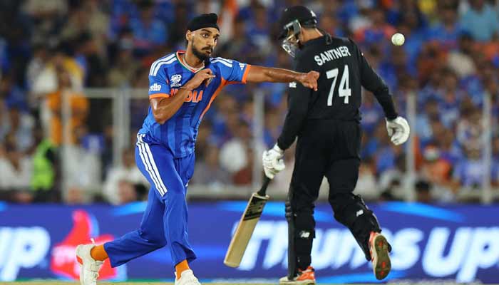Indias Arshdeep Singh in action during ICC Mens T20 World Cup 2026 Final New Zealand at Narendra Modi Stadium, Ahmedabad, India on March 8, 2026. — Reuters