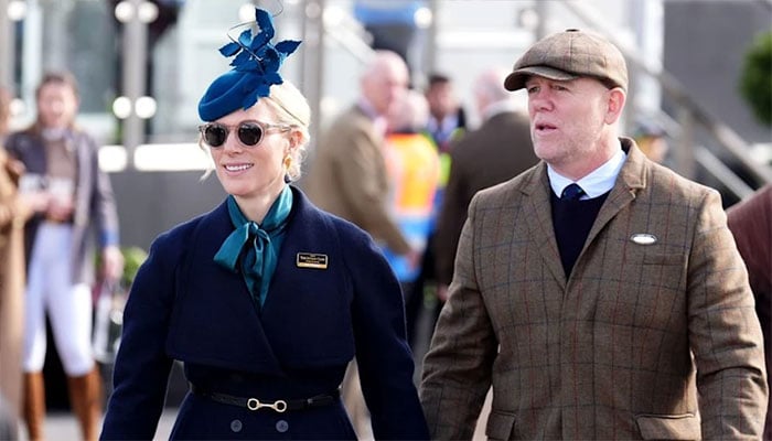Zara and Mike Tindall step out for Cheltenham day one
