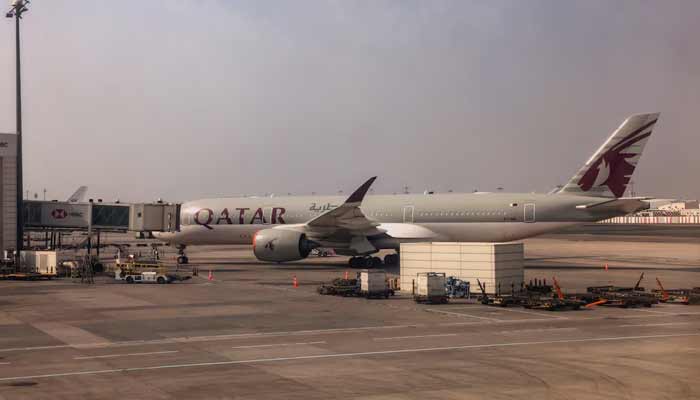 A Qatar Airways airplane at Dubai International Airport, amid the U.S.-Israeli conflict with Iran, in Dubai, United Arab Emirates, March 8, 2026.— Reuters/File
