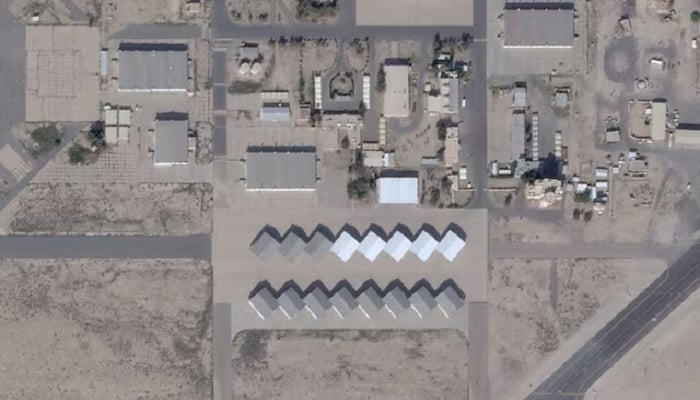 A satellite view shows the Ali Al Salem Base near Al Jahra, Kuwait, February 22, 2026. — Reuters